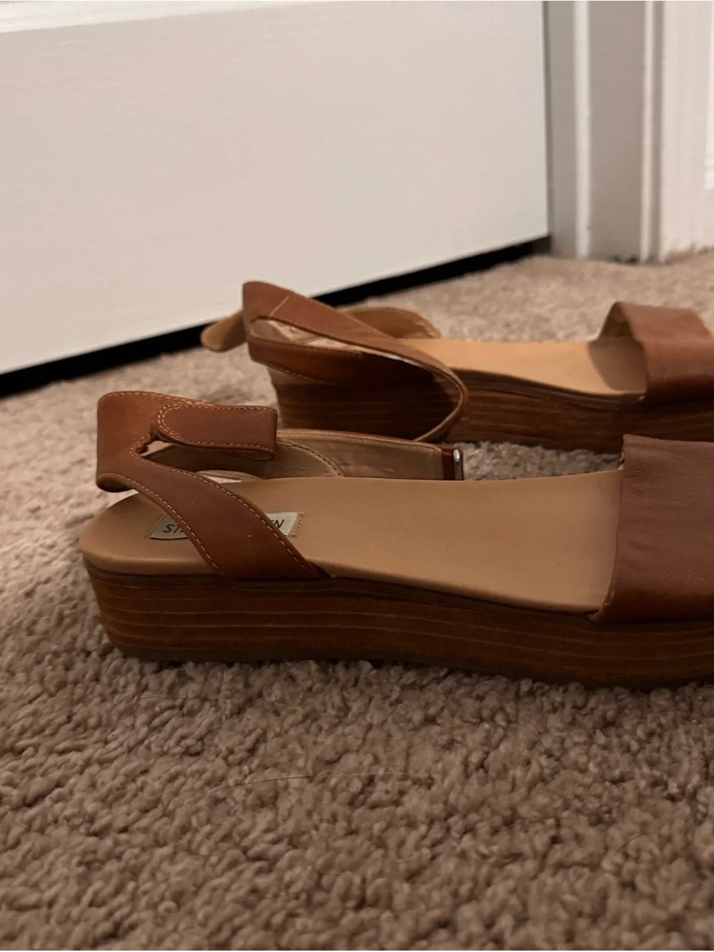 Steve Madden Tan Brown Block Heel Sandals